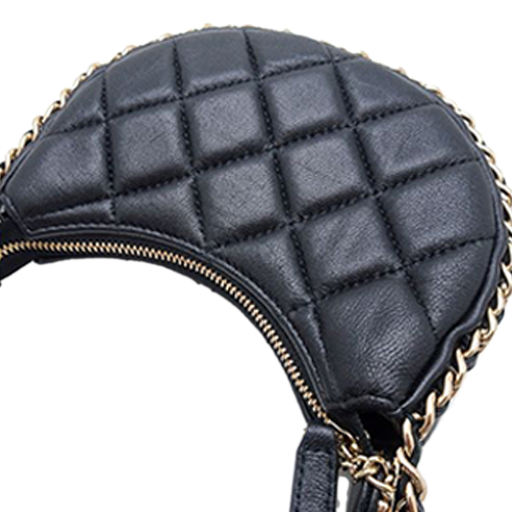 Pre-Loved Chanel Mini Quilted Lambskin Chain Around Hook Hobo - Picture 7 of 12